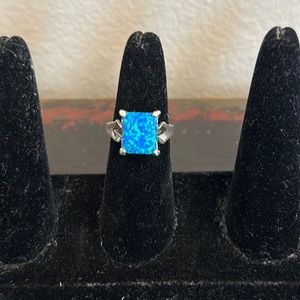 Sterling Silver & Blue Opal Ring